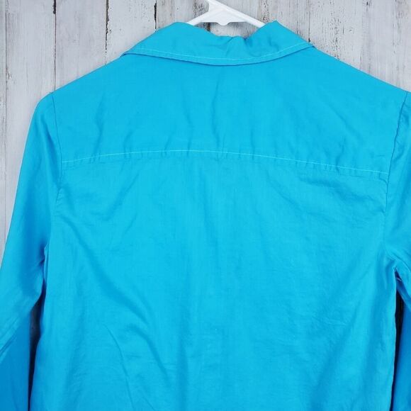 J.Crew Button Pullover Top Blue Size O XS - Picture 6 of 7
